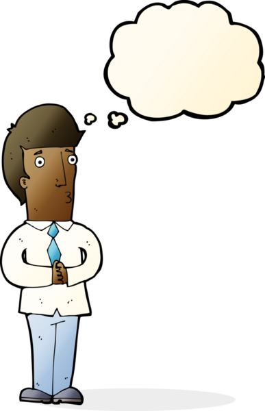 Bir insan tarafından çizilmiş düşünce baloncuğu olan sinirli bir adam.