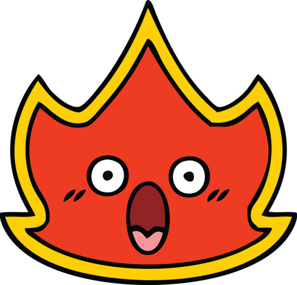 Bir insan tarafından çizilmiş güzel bir ateş karikatürü.