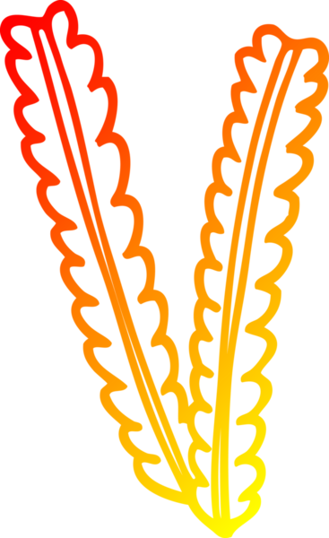 Bir insan tarafından çizilen buğday karikatürünün sıcak gradyan çizimi