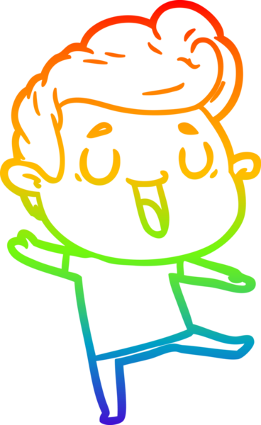 gökkuşağı gradyanı çizimi bir insan tarafından çizilmiş mutlu bir çizgi film adamı