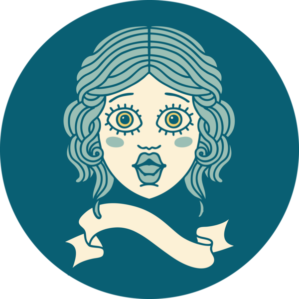 bir insan tarafından çizilmiş bir kadın yüzü simgesi