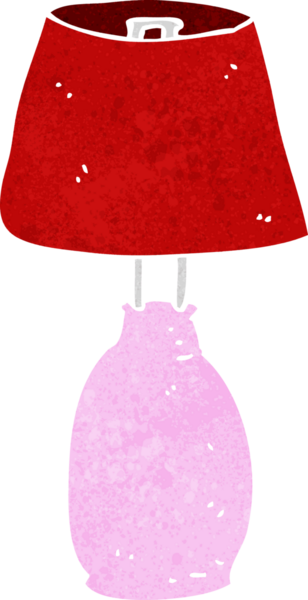 Bir insan tarafından çizilmiş çizgi film lambası.