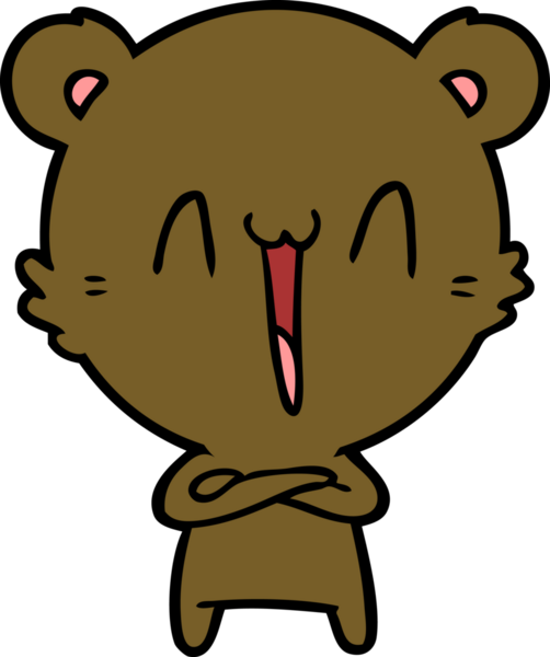 Bir insan tarafından çizilmiş mutlu ayı karikatürü