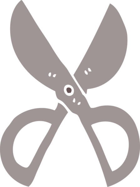 Bir insan tarafından çizilmiş makasları aç.