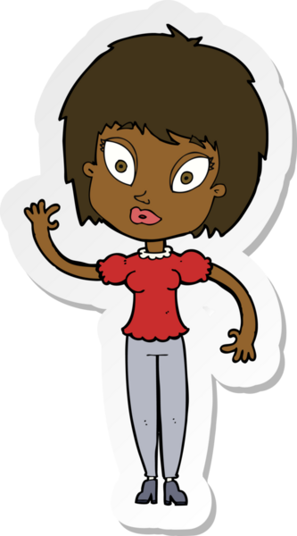 Bir insan tarafından çizilmiş güzel bir kızın çıkartması.