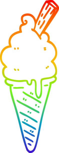 gökkuşağı gradyanı çizimi bir insan tarafından çizilmiş dondurma çizgi filmi