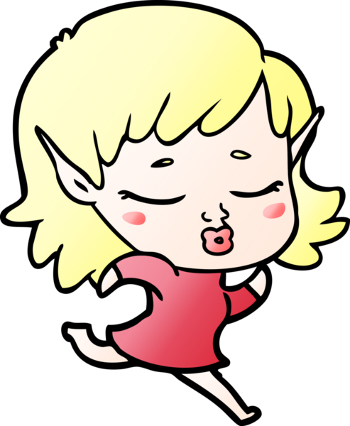 Bir insan tarafından çizilmiş güzel bir elf kızı.