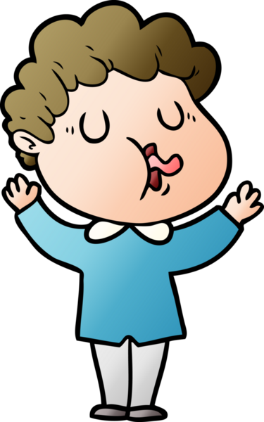 Bir insan tarafından çizilmiş çizgi film şarkıcısı.