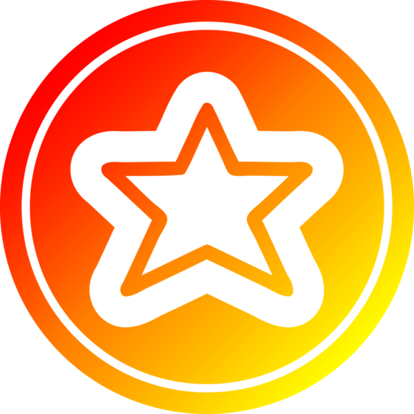 Bir insan tarafından çizilmiş sıcak eğimli yıldız şekli simgesi