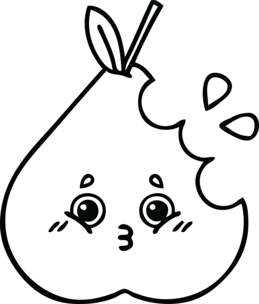 Bir insan tarafından çizilmiş bir armut çizimi.