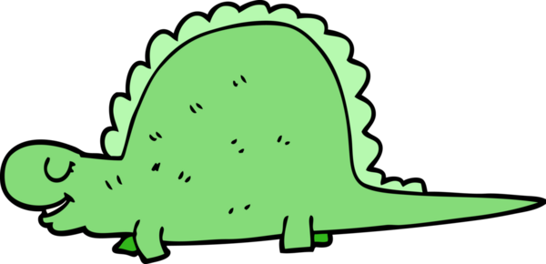 Bir insan tarafından çizilmiş tarih öncesi dinozor karalaması.