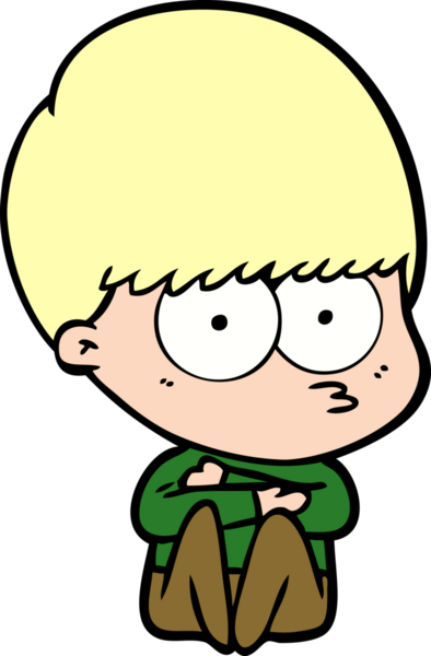 Bir insan tarafından çizilmiş sinirli çizgi film çocuğu.