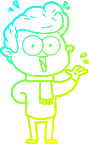 Bir insan tarafından çizilmiş, heyecanlı bir çizgi film çizimi.