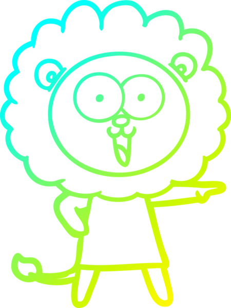 Bir insan tarafından çizilmiş mutlu çizgi film aslanı çizimi.