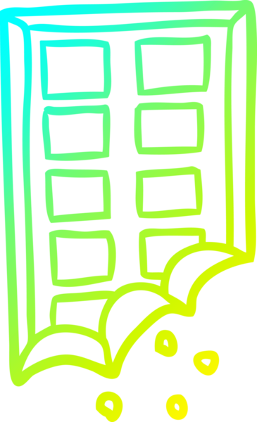 Bir insan tarafından çizilmiş bir çikolata çubuğunun soğuk gradyan çizgisi.