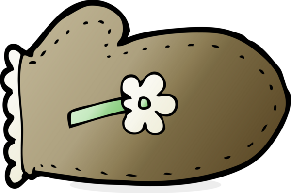 Bir insan tarafından çizilmiş fırın eldiveni.