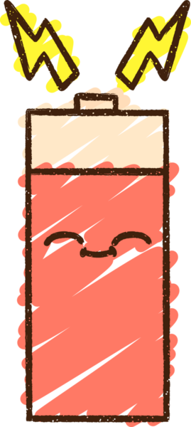 Bir insan tarafından çizilmiş pil tebeşiri.