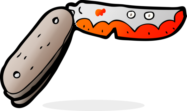 Bir insan tarafından çizilmiş kanlı çizgi film bıçağı.