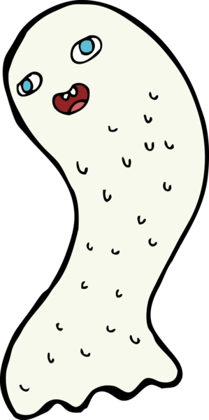 Bir insan tarafından çizilmiş komik çizgi film hayaleti.