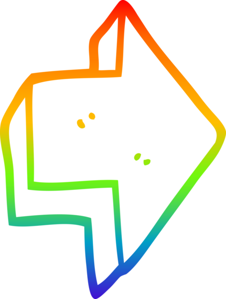 gökkuşağı gradyan çizgi çizimi bir insan tarafından çizilmiş kırmızı ok