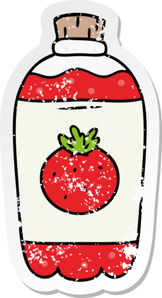 Bir insan tarafından çizilmiş portakallı gazoz karikatürü.