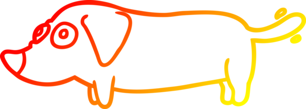 Bir insan tarafından çizilmiş küçük bir köpeğin sıcak çizgi çizimi