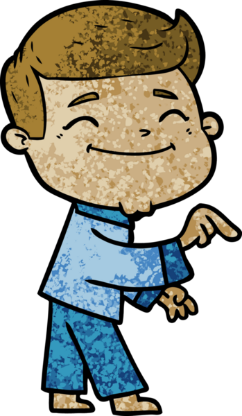 Bir insan tarafından çizilmiş mutlu çizgi film adamı.