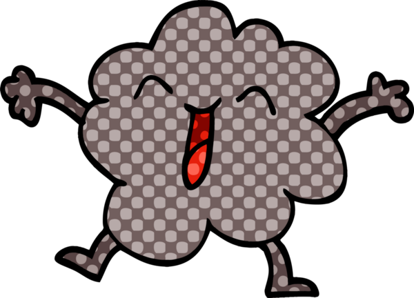 karikatür mutlu gri bulut bir insan tarafından çizilmiş