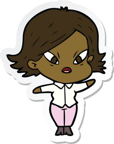 Bir insan tarafından çizilmiş bir karikatür çıkartması.