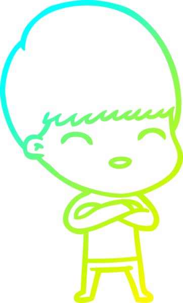 Bir insan tarafından çizilmiş mutlu çizgi film çocuğu çizimi.