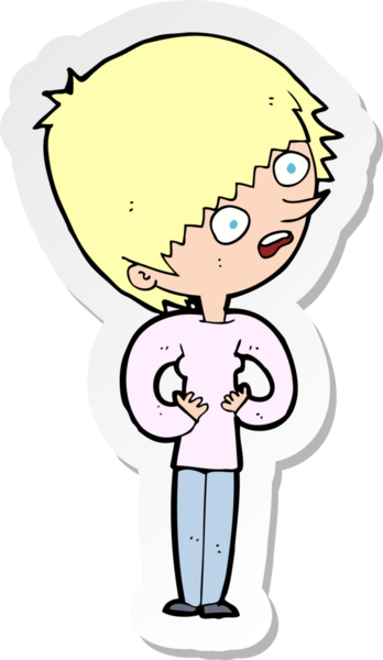 Bir insan tarafından çizilmiş bir karikatür çıkartması.