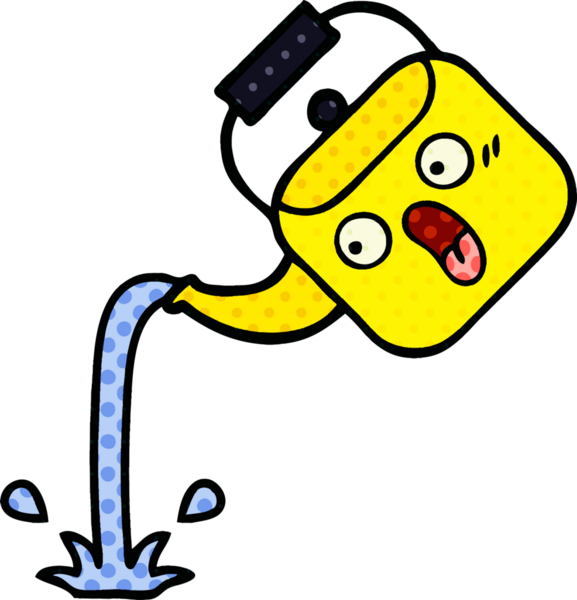 Bir insan tarafından çizilmiş bir çaydanlık çizgi filmi.