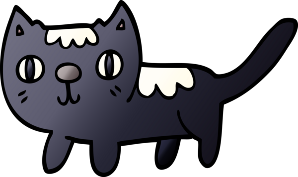 Bir insan tarafından çizilmiş küçük bir kedi.