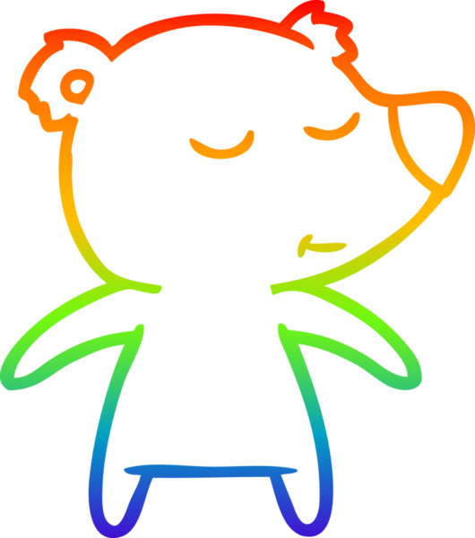 Bir insan tarafından çizilmiş mutlu bir çizgi film ayısının çizimi.