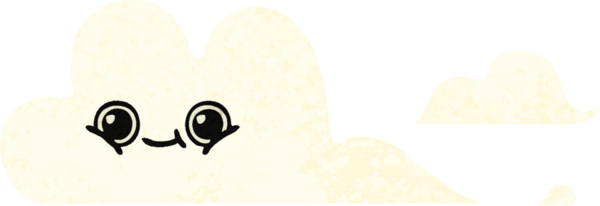 Bir insan tarafından çizilmiş bulutların retro çizim tarzı karikatürü