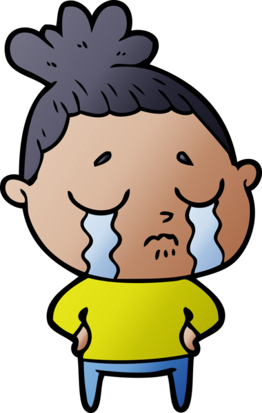 Bir insan tarafından çizilmiş ağlayan kadın çizgi filmi.