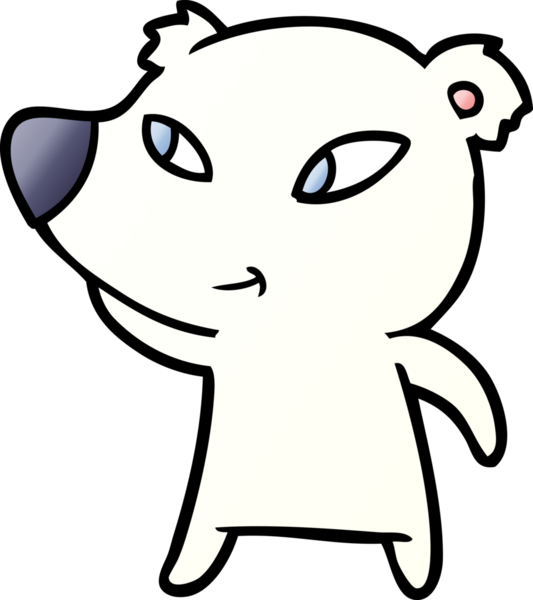 Bir insan tarafından çizilmiş kutup ayısı karikatürü