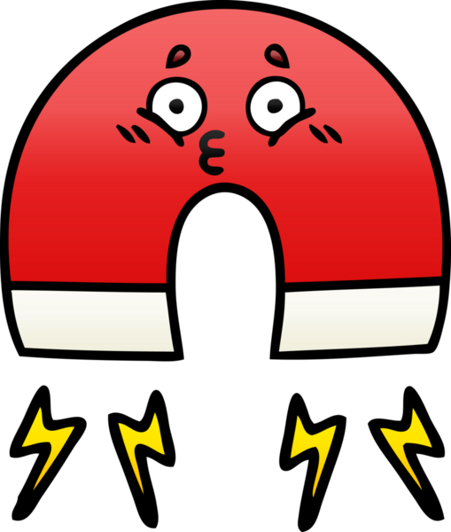 Bir insan tarafından çizilmiş bir mıknatısın gölgelenmiş gradyanı