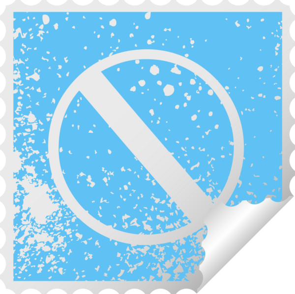 Bir insan tarafından çizilmiş izin verilmeyen bir tabelanın kare soyma etiketi