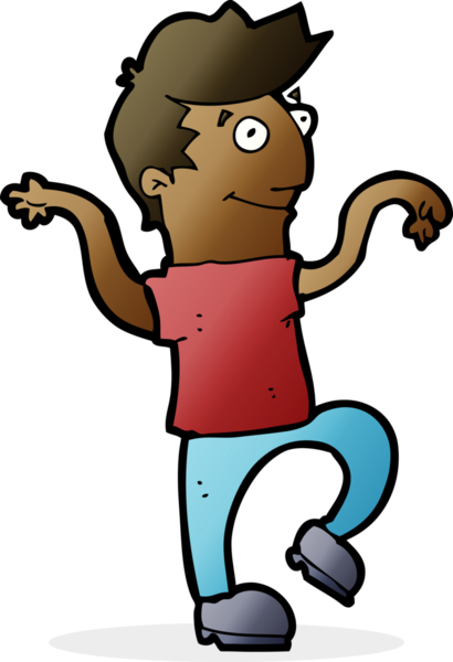 çizgi film mutlu adam bir insan tarafından çizilmiş komik dans yapıyor