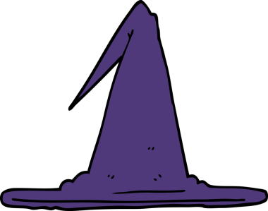 Bir insan tarafından çizilmiş karalama cadı şapkası.