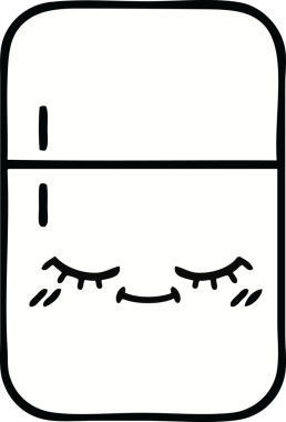 Bir insan tarafından çizilmiş buz dolabı karikatürü.