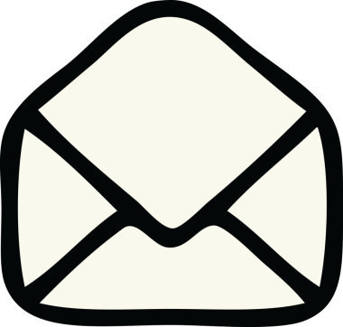 Bir insan tarafından çizilmiş kağıt bir zarfın sevimli karikatürü