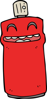 Bir insan tarafından çizilmiş çizgi film spreyi.