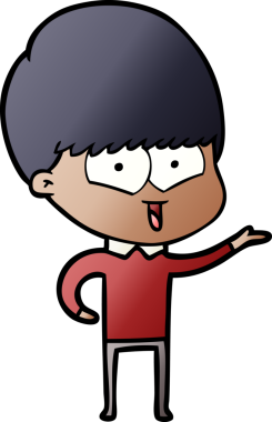 Bir insan tarafından çizilmiş mutlu çocuk çizgi filmi.