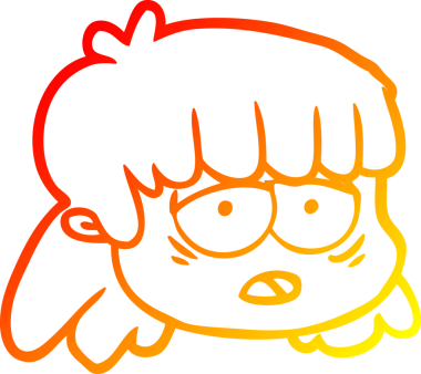 Bir insan tarafından çizilmiş bir çizgi kadın yüzünün sıcak çizgi çizimi