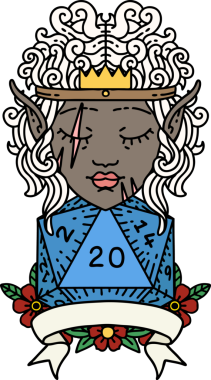 Retro Dövme Tarzı Bir insan tarafından çizilmiş 20 zarlı barbar karakter