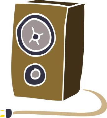 Bir insan tarafından çizilmiş eski ahşap hoparlörleri karala