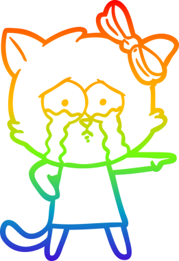 gökkuşağı gradyanı çizimi bir insan tarafından çizilmiş çizgi film kedisi