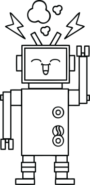 Bir insan tarafından çizilmiş robot çizimi